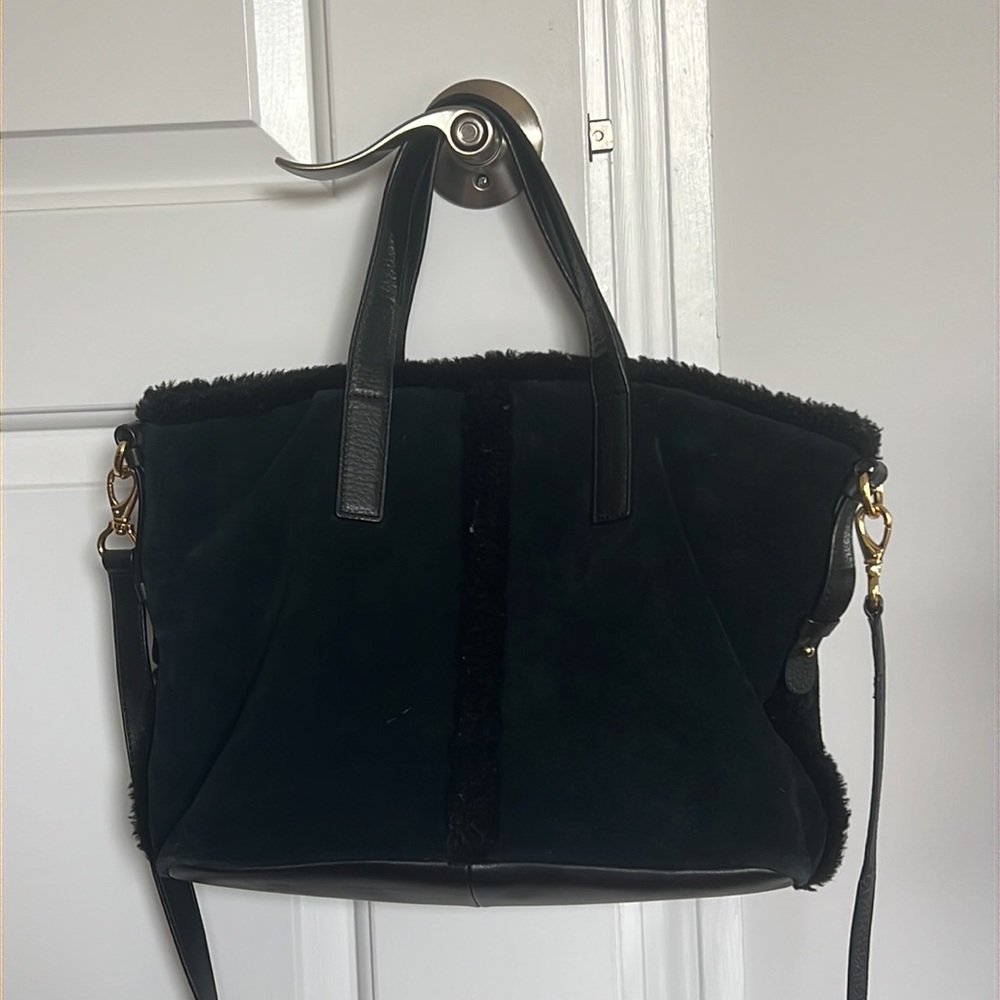 Ugg Australia Quinn Tote Suede Bag In Black